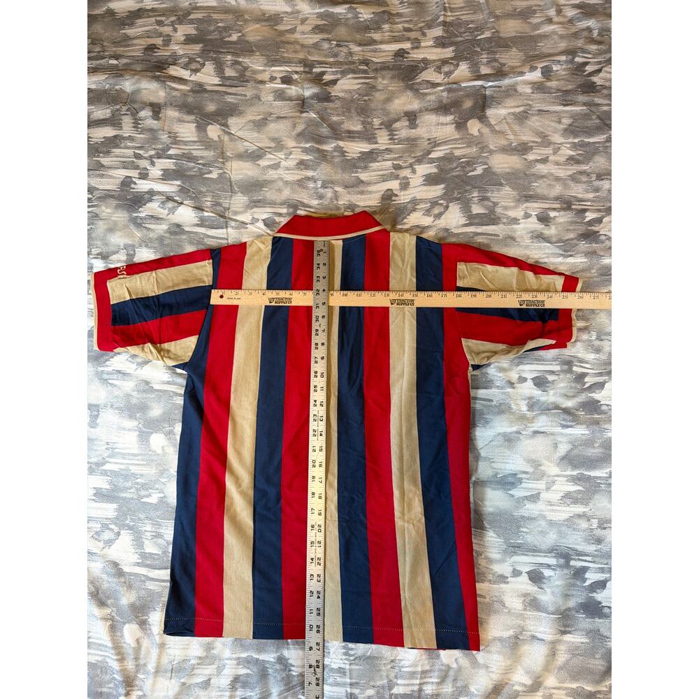 Action Gear Polo Short Sleeve Shirt Red Blue Tan Rugby Men’s Medium Vintage USA - Picture 8 of 8
